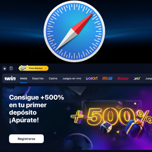 Abre la web de 1Win en Safari